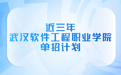 近三年武漢軟件工程職業(yè)學(xué)院?jiǎn)握杏?jì)劃