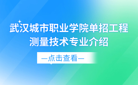 武漢城市職業學院單招工程測量技術專業介紹