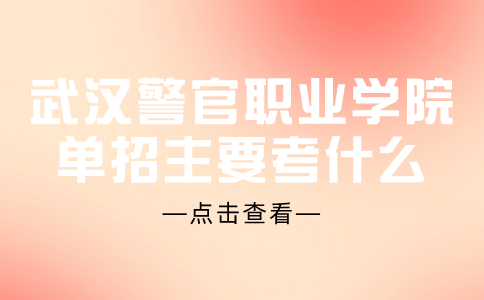 武漢警官職業學院單招