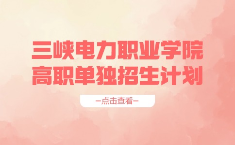 2024年三峽電力職業(yè)學(xué)院高職單獨(dú)招生計(jì)劃