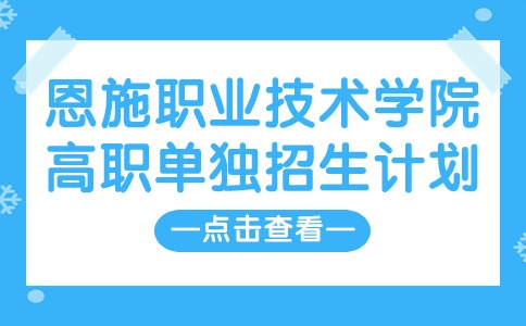 2024年恩施職業技術學院高職單獨招生計劃