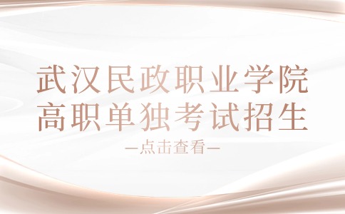 武漢民政職業(yè)學(xué)院2024年高職單獨(dú)考試招生章程